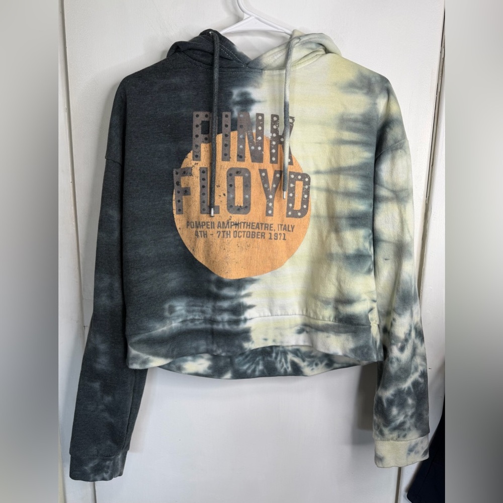 Pink Floyd Tie Dye Cropped Hoodie